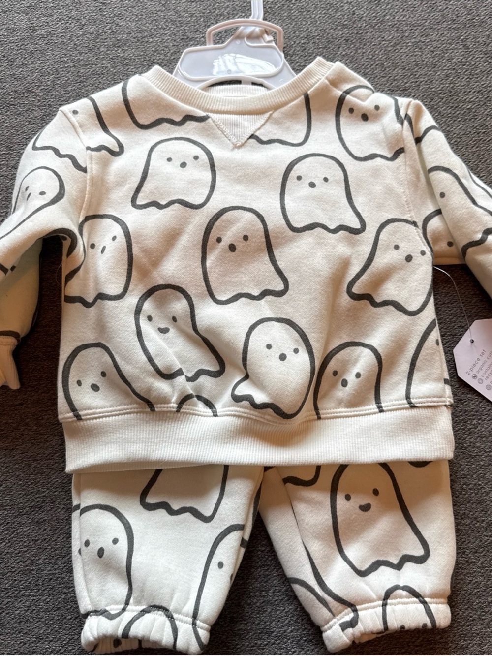 Little Co. Ghost Print Baby Outfit Lauren Conrad Organic Cotton White Gray 3 Mth